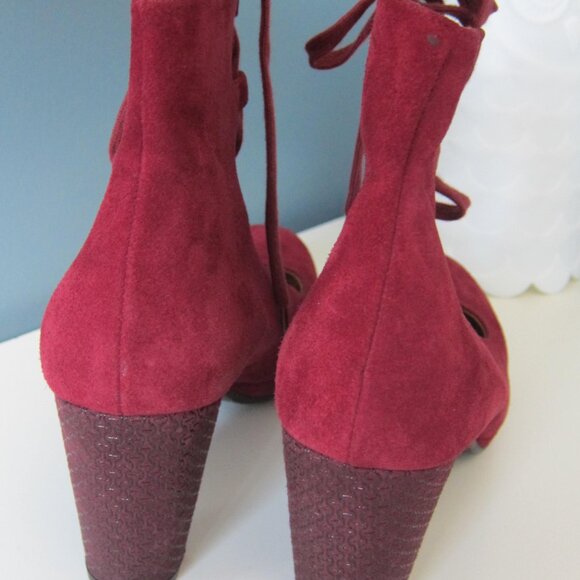 NEW CHIE MIHARA JANET Burgundy Suede Laceup Mid Calf Boots Spain IT 40 - Picture 3 of 8